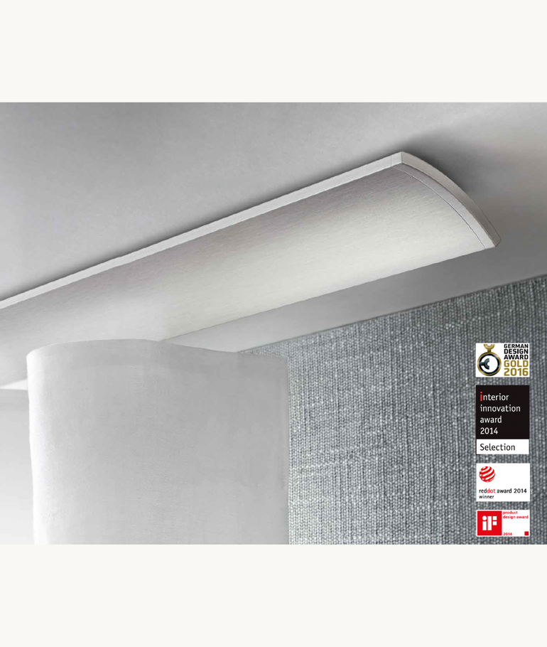 W2 - Wave Curtain Rails - Ceiling - Anthracite